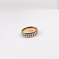 thumbnail image 1 of Women Titanium Steel Ring Diamond Checkerboard Geometric, 1 of 6
