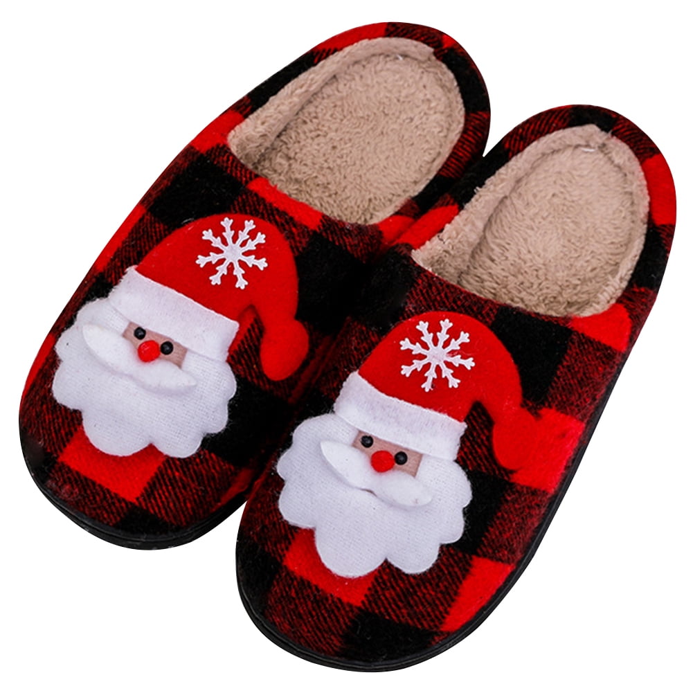 Diamond Christmas Slippers Women Christmas Fluffy Fur Slippers Cozy