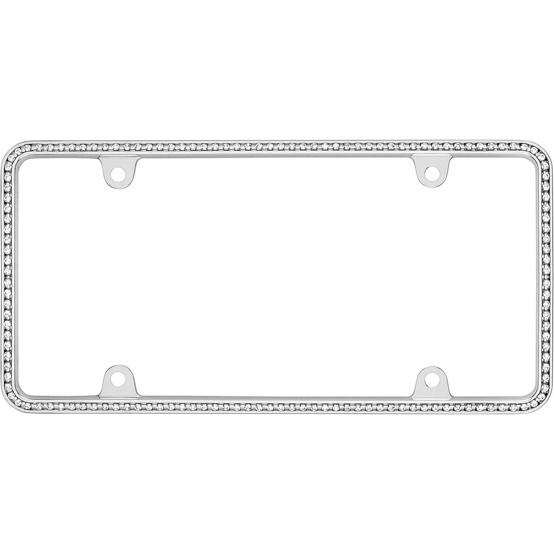 License Plate Frame: Diamondesque License Plate; chrome plated