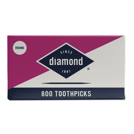 Diamond Classic Round Toothpicks, Toothpick Box, 800 Count Wood Toothpicks