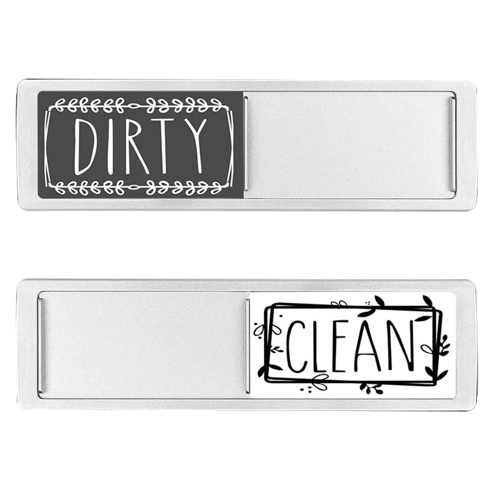 Diamond Clean Dirty Dishwasher Indicator Sign(silver (grey and