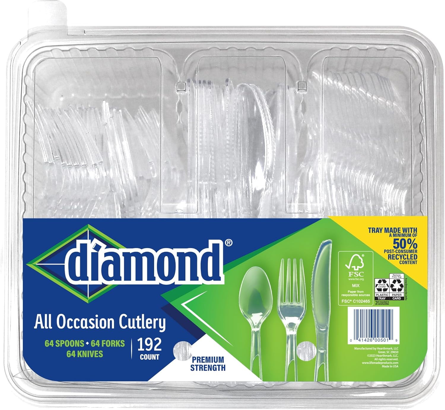 Diamond Clear Assorted Cutlery, 192 Count