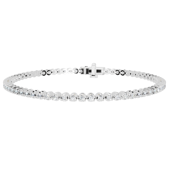 Diamond Club 2.0 ct. Round Lab Grown Diamond Tennis Bracelet in 14K White Gold - 7 inches