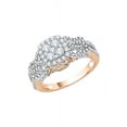thumbnail image 1 of Diamond Cluster Engagement Ring in 14K Rose Gold (1 3/8 cttw) (I-Color, SI3-I1 Clarity) (Size-9.5), 1 of 2