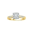 thumbnail image 1 of Diamond Cluster Engagement Ring in 14K Yellow Gold (1/4 cttw) (I-Color, SI3-I1 Clarity) (Size-10), 1 of 2