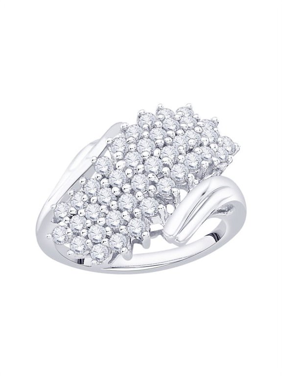 Diamond Cluster Fashion Ring in 10K Gold (1 cttw) (I-Color, SI3/I1-Clarity)