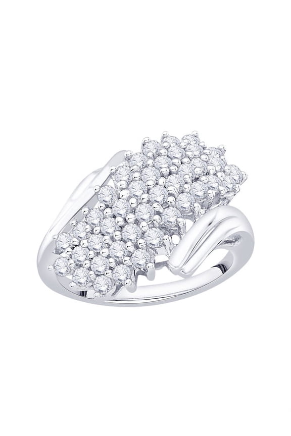 Diamond Cluster Fashion Ring in 10K Gold (1 cttw) (I-Color, SI3/I1-Clarity)