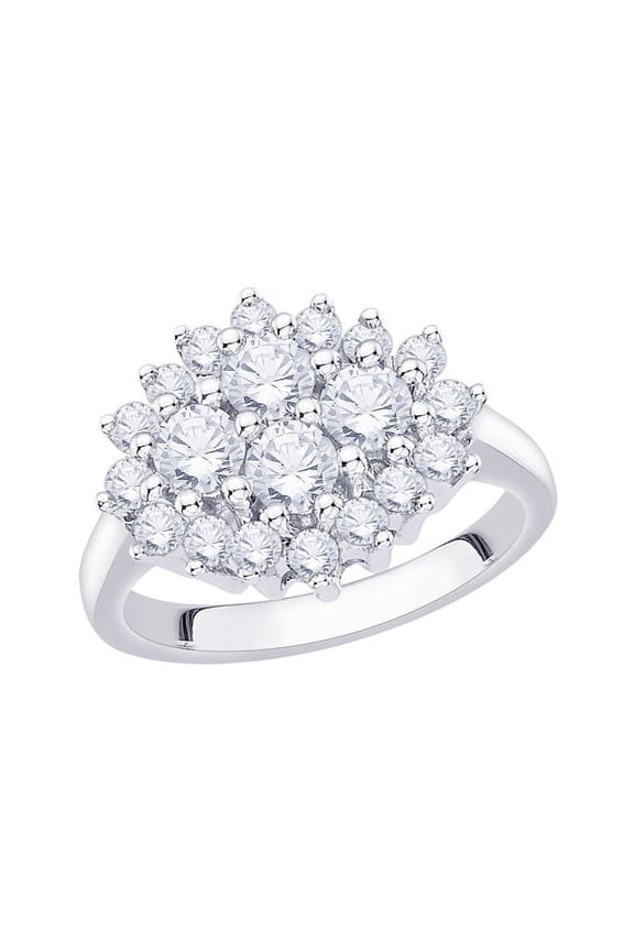Diamond Cluster Fashion Ring in 14K Gold (1 1/2 cttw) (I-Color, SI3/I1-Clarity)
