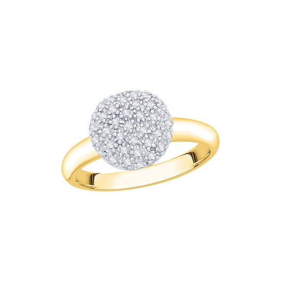 Diamond Cluster Fashion Ring in 14K Yellow Gold (1/4 cttw) (I-Color, SI3/I1-Clarity) (Size-7)
