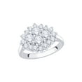 thumbnail image 1 of Diamond Cluster Fashion Ring in Sterling Silver (1 1/2 cttw) (I-Color, SI3/I1-Clarity) (Size-6.5), 1 of 2