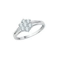 thumbnail image 1 of Diamond Cluster Ring in 10K White Gold (1/2 cttw) (I-Color, SI3-I1 Clarity) (Size-6), 1 of 2