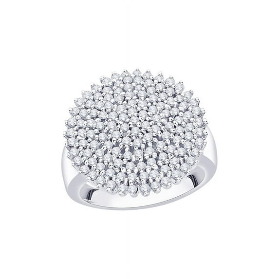 Diamond Cluster Ring in 14K White Gold (1 1/4 cttw) (I-Color, SI3/I1-Clarity) (Size-8)
