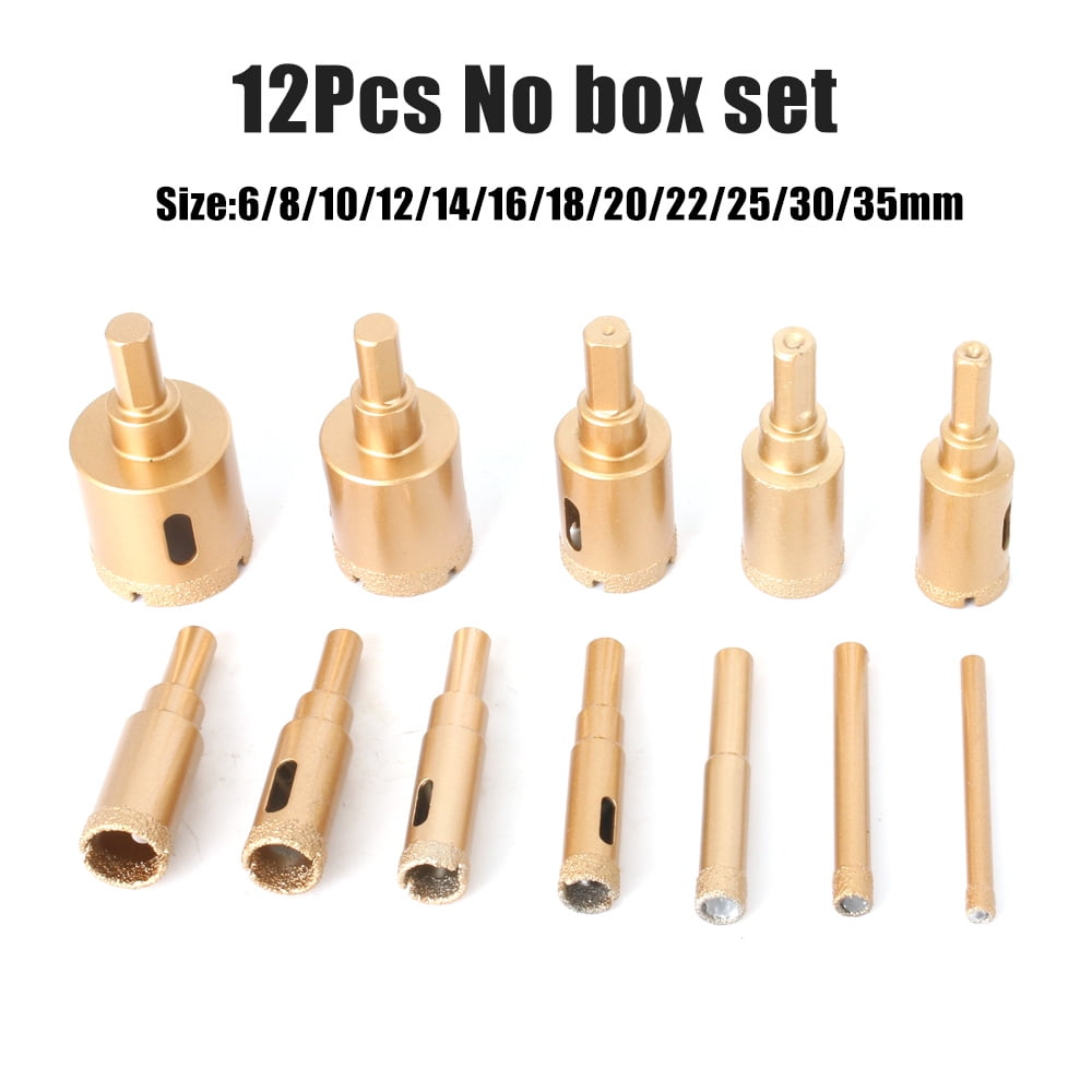 Diamond Coated Drill Bits Set 12Pcs 635mm Hole Saw Drill Kit tools