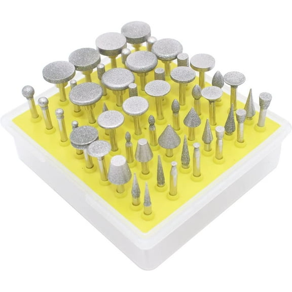 Diamond Coated Grinding Head Diamond Burr Set Rotary Tool Accessories Grinding Burrs Bits Kit 50 PCS Mandrel 3MM