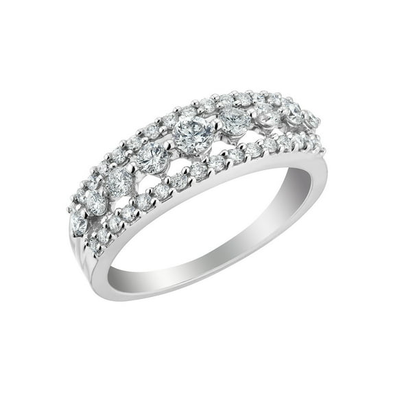 Gem & Harmony Diamond Cocktail Ring 3/4 Carat (Ctw H-I, I1) in 14K White Gold for Women