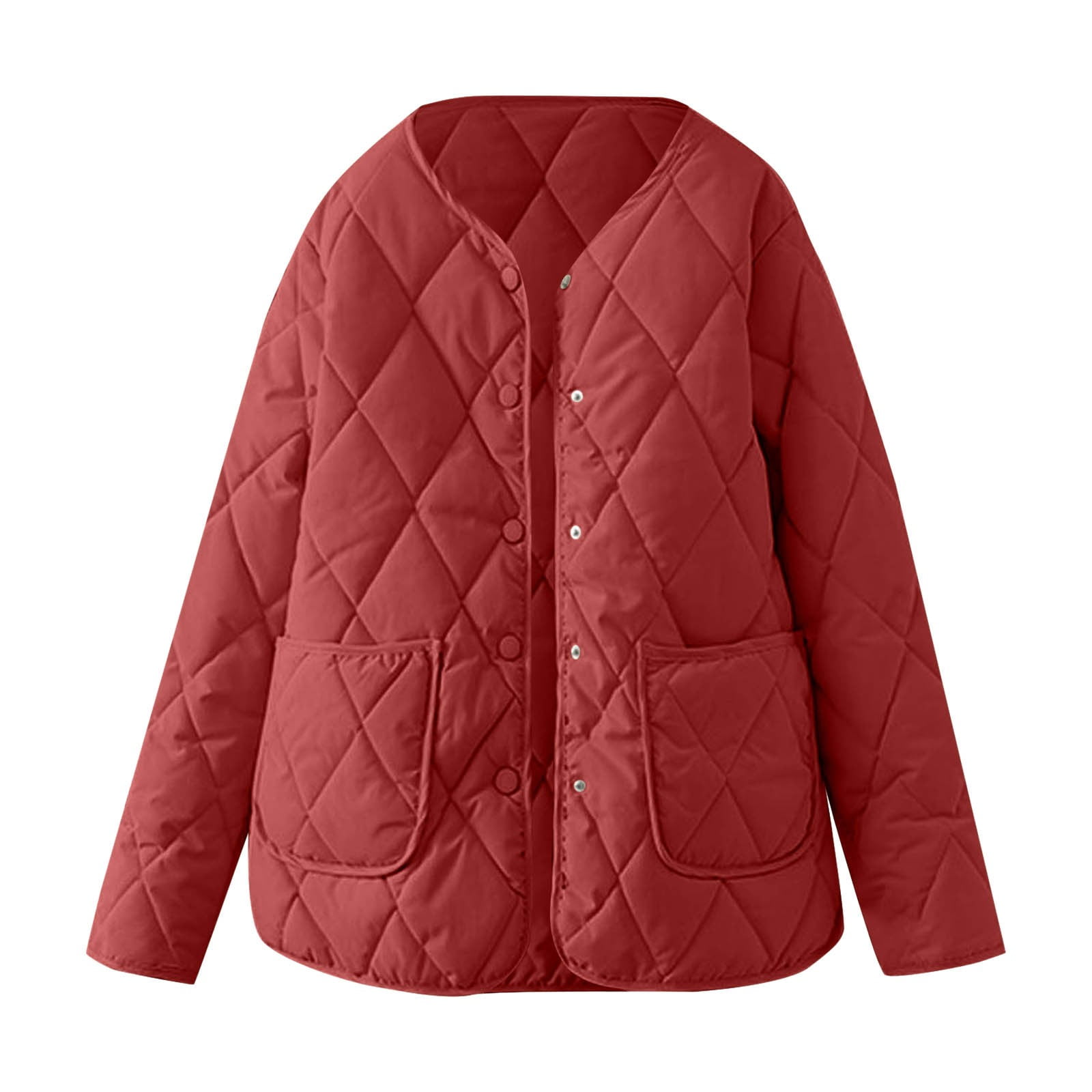 Diamond Collarless Lightweight Quilted Short Cotton Padded Jacket Autumn Winter Outwear Walmart
