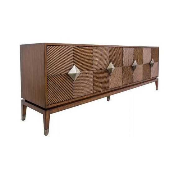 Diamond Collection Accra Large Cabinet Brown/Black, Aged Brass