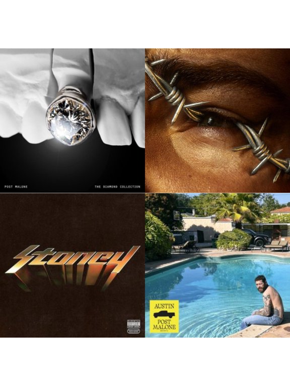 Austin (Forest Green/2LP) (X) & Diamond Collection (Metallic Silver Vinyl/2LP) & Stoney (Orange LP Vinyl) & Beerbongs & Bentleys (2LP/Clear Vinyl)