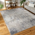 thumbnail image 1 of Diamond Contemporary 5' x 7' Gray and Cream Polypropylene Indoor Area Rug, 1 of 8