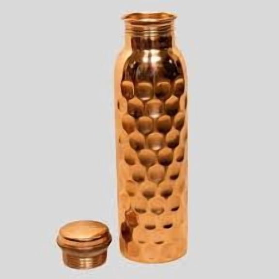Diamond Copper Water Bottle  1L | Modern Cut Design | 100% Pure Copper