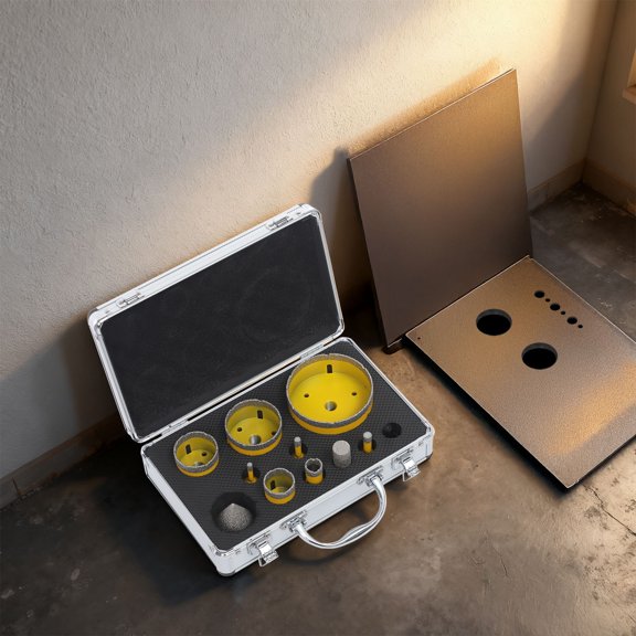 Diamond Core Drill Bits, 10 Pcs Drill Bits Kit for Glass Tile Marble, Drill Bits Set for Precise Hole Drilling