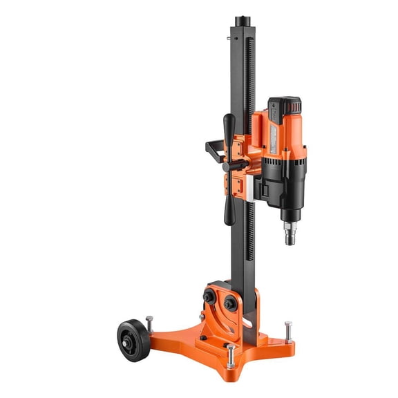 Diamond Core Drilling Machine, Dry/Wet Concrete Core Drill Rig, 0.8-12 in Capacity, 3200W 2-Speed 800/430 Rpm, 12 Drill Bits, Tiltable Stand