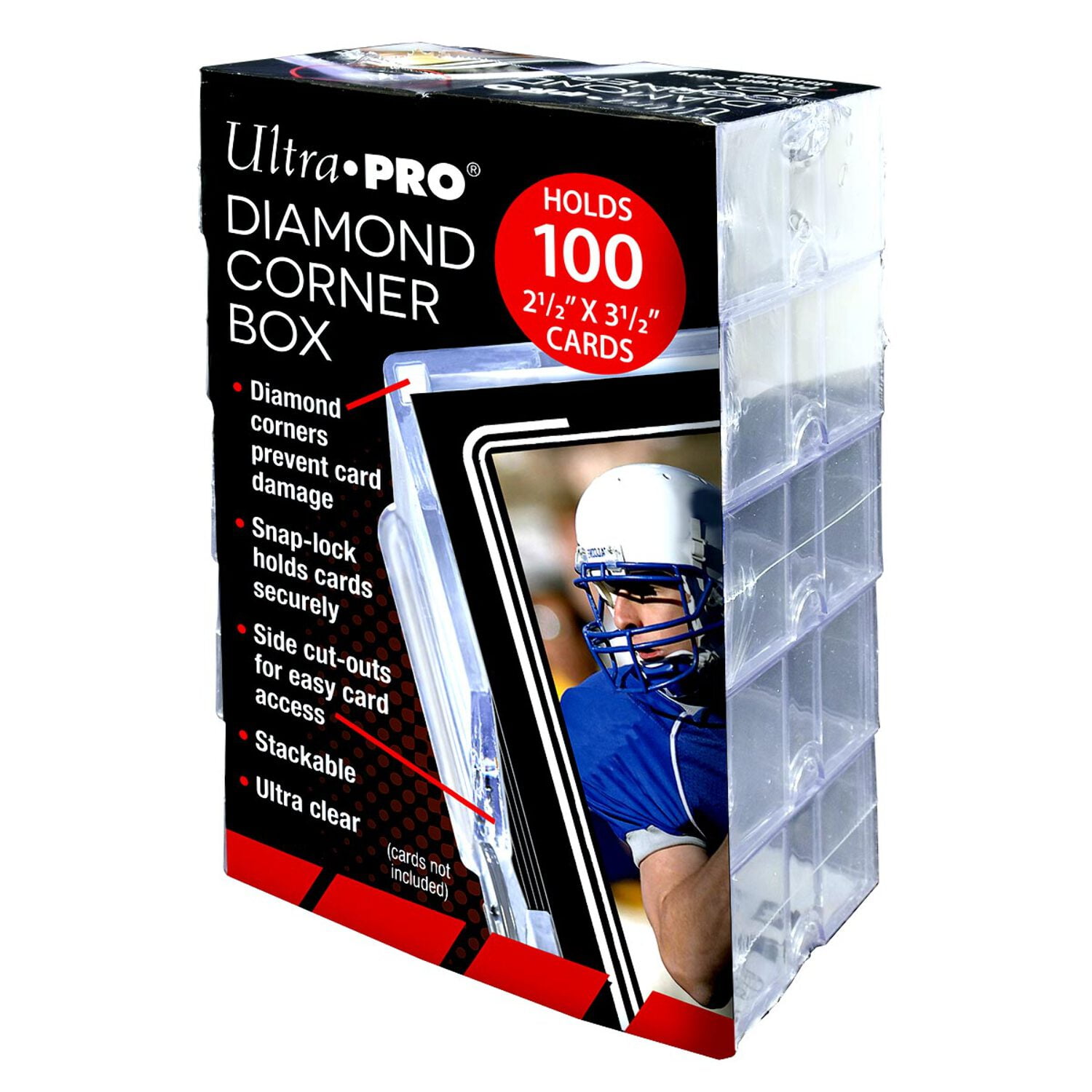 10 ULTRA PRO 35 COUNT HINGED CARD STORAGE BOX Clear Case Holder Sports Trading