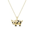 thumbnail image 1 of Diamond Cow Necklace Halloween Jewelry – 0.10 CTW Black And White Diamond Halloween Necklace – 14K Gold Plated Silver Rope Chain with Cow Pendant – Witchy Jewelry for Women by JewelersClub, 1 of 4