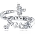 thumbnail image 1 of Diamond Cross Ring Faith Ring for Women 925 Sterling Silver Faith Cross Wrap Rings Lab Grown Diamond Christian Jewelry for Mom Wife, 1 of 6