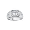 thumbnail image 1 of Diamond Cross Signet Ring in 14K White Gold (1/2 cttw, G-H, I2-I3), 1 of 2