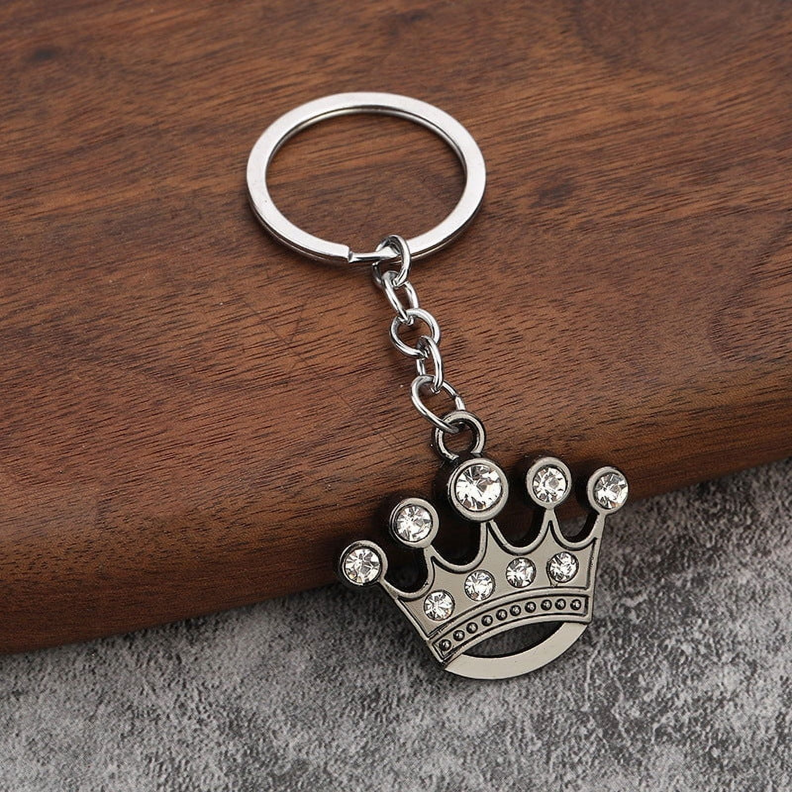 Crown Key Rings Zinc Alloy Metal Diamond Crown Keychain Pendant Modern Simple Gift for ...
