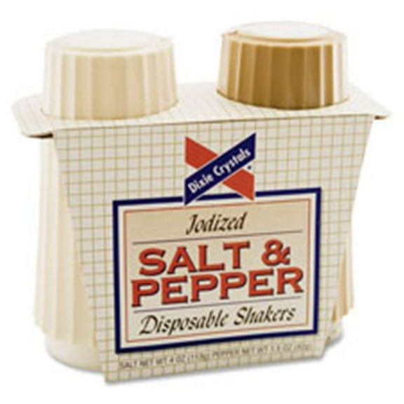 Diamond Crystal Brands Salt-Pepper Shakers, 4 oz Salt, 1.5 oz Pepper, 2-PK