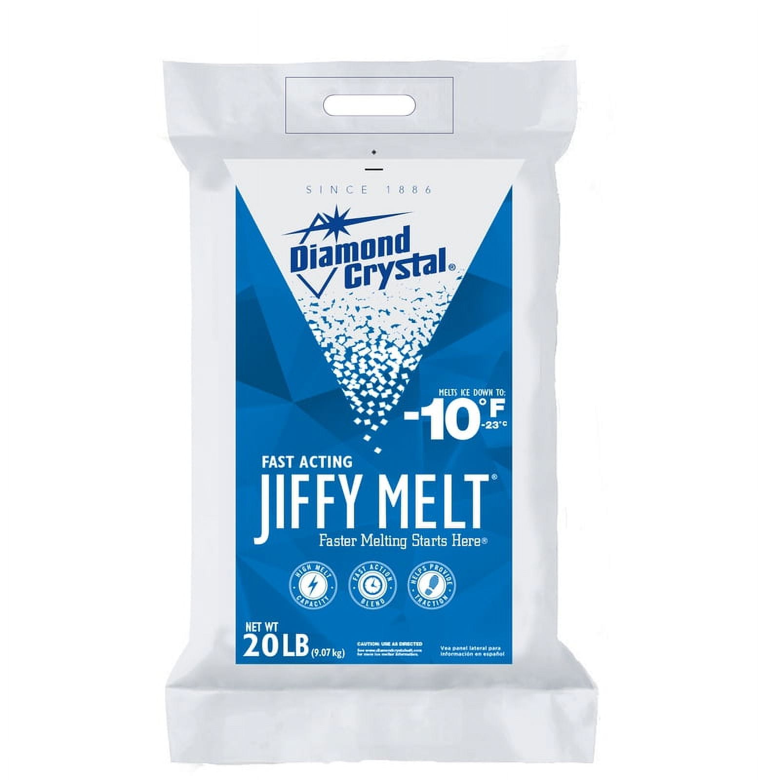 Diamond Crystal, GNR11545, Jiffy Melt Ice Melt Salt Blend, 1 Bag, Blue,White