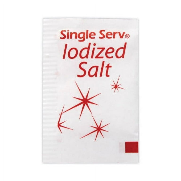 Iodized Salt Packet, 0.6 g Packet, 3,000/Carton, Ships in 1-3 Business Days Iodized Salt Packet, 0.6 g Packet, 3,000/Carton, Ships in 1-3 Business Days