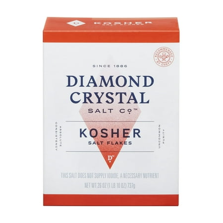 Diamond Crystal Kosher Salt - Full Flavor, No Additives and Less Sodium - Pure and Natural Since 1886 - 26 oz