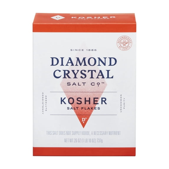 Diamond Crystal Kosher Salt - Full Flavor, No Additives and Less Sodium - Pure and Natural Since 1886 - 26 oz