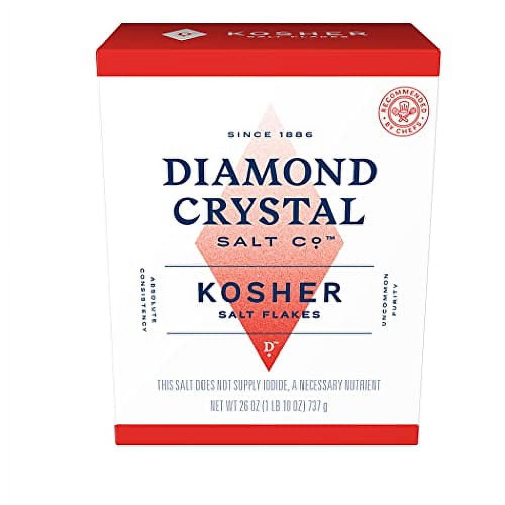 Diamond Crystal Kosher Salt Flakes Full Flavor, No Additives and Less