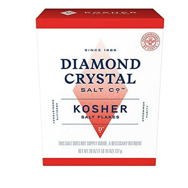 Diamond Crystal Kosher Salt Flakes Full Flavor, No Additives and Less