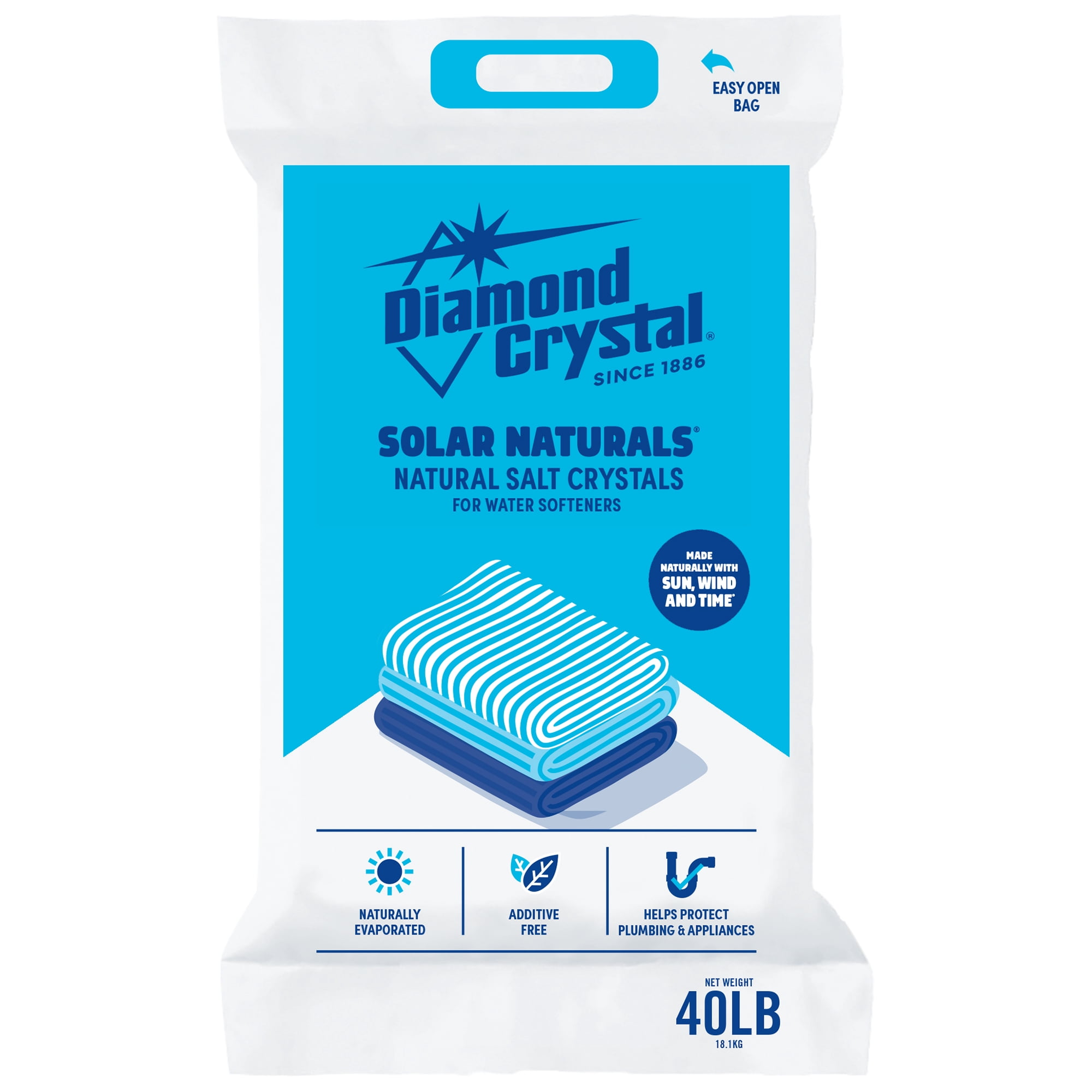 Diamond Crystal? Solar Naturals? Salt Crystals for Water Softeners 40 lb. Bag