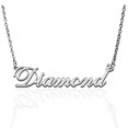 thumbnail image 1 of Diamond Custom Name Necklace Customized Personalized Plated Name Necklace for Mother Daughter Friendship Women Valentine's Day Christmas Birthday New Year Silver, 1 of 7