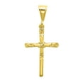 thumbnail image 1 of Diamond-Cut 14k Gold Heavy Plated Axis Cross Pendant + Rope Chain Set, 30 inches - Premium Gift Box, 1 of 7