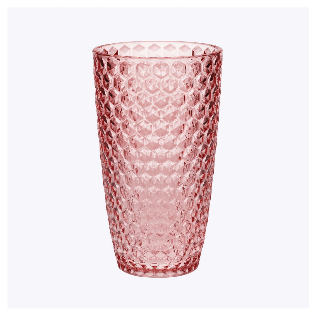 Diamond Cut Acrylic Glasses Drinking Set of 4 (19oz), Plastic Drinking ...