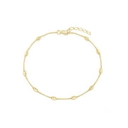 EVE'S ADDICTION Diamond Cut Beaded Gold Anklet
