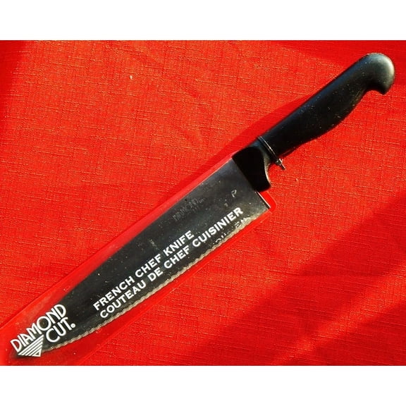 Diamond Cut Black Handle French Chef Knife 8 Surgical Stainless Steel Blade