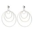 thumbnail image 1 of Diamond Cut Concentric Hoop Earrings in Sterling Silver & Pink Rhodium, 1 of 1