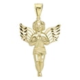 thumbnail image 1 of Diamond-Cut Praying Angel Unisex Adult Pendant Solid 10K Yellow Gold, All Sizes - Goldum NYC, 1 of 4