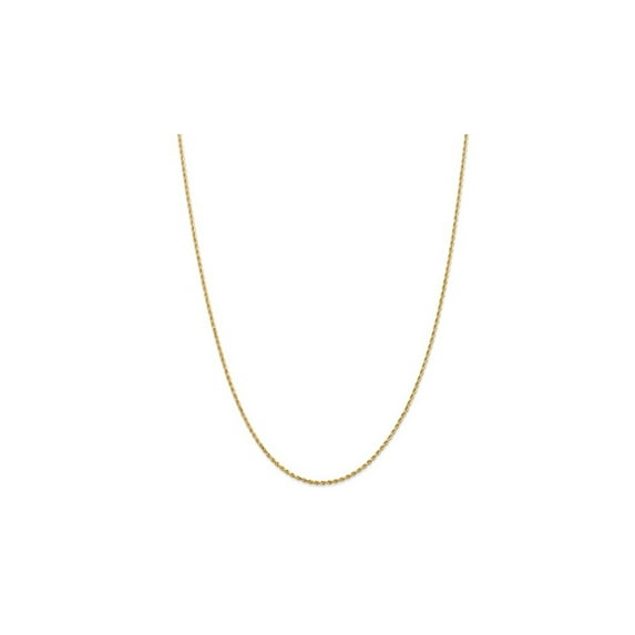 Diamond Cut Rope Chain Necklace in 14K Yellow Gold 24 inches (1.75mm) for Women