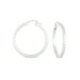 thumbnail image 1 of Diamond Cut Sterling Silver Hoop Earrings, 1 of 4