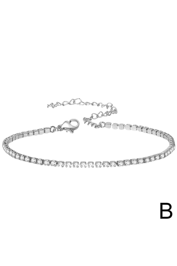 Diamond Cut Tennis Sterling Silver Foot Chain Ankle Anklets Bracelet Boho P4O1