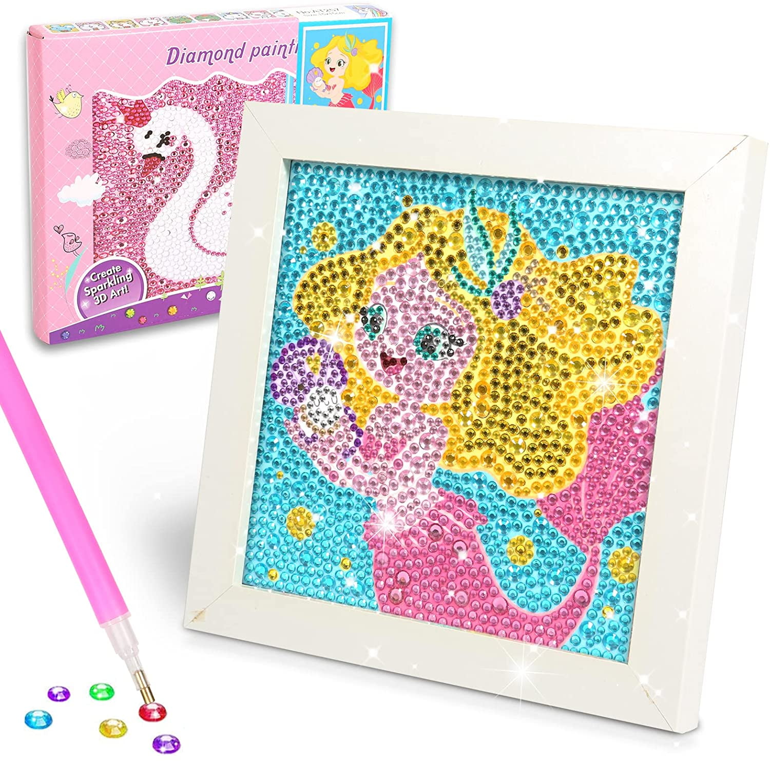 Gifts for 7 8 9 10 11 Year Old Girls: Art and Craft Kits for Kids 8-12  Birthday Gifts Toys for Girls Age 6-12 Mermaid Diamond Painting Kits for  Children Dotz Paint